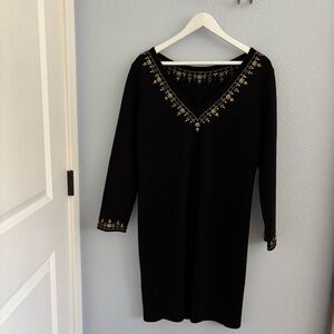 Vintage Nina Leonard black sweater dress L